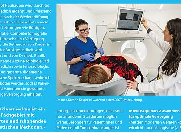 Bildausschnitt des Artikels 'Erweiterte Diagnostik durch Radiologie und Nuklearmedizin' aus der Radius-Ausgabe 1-2026, dem Magazin der Spitäler Schaffhausen 
